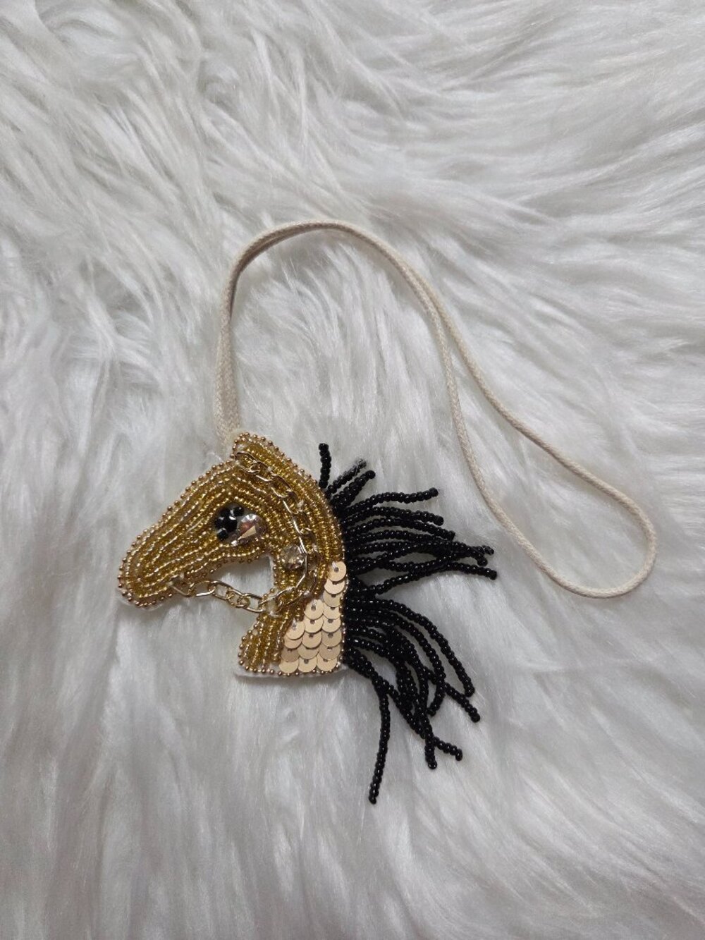 Beaded Horse Design Bag Charm